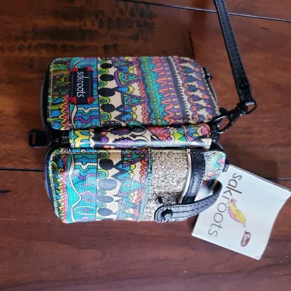 Sakroots Bi-Fold Wallet Zip Round Colorful Art Pattern Design - Picture 8 of 8